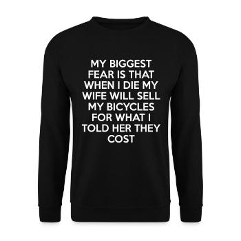 Bike-riding bike - Unisex Sweatshirt - black - Front - Alina (178cm) & Michal (187cm)