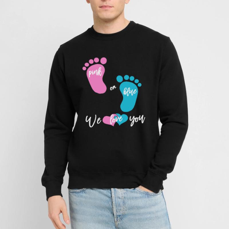 Pink or Blue Mädchen oder Junge Unisex Pullover