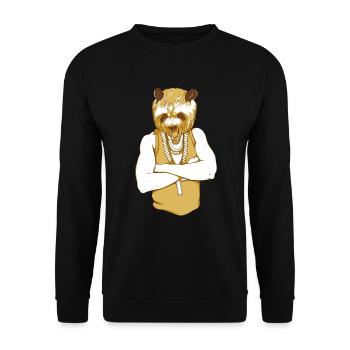 Bear gangster - Unisex Sweatshirt - black - Front - Alina (178cm) & Michal (187cm)