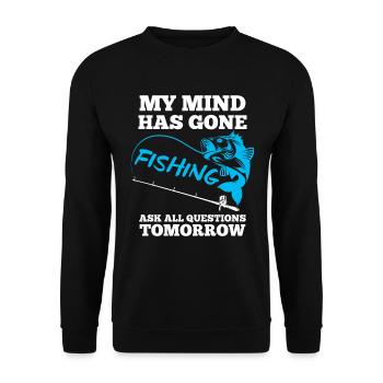 Angler Fischer Fishing - Unisex Sweatshirt - black - Front - Alina (178cm) & Michal (187cm)