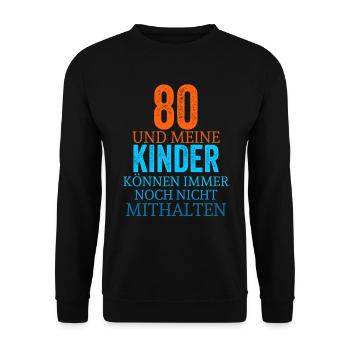 80ème anniversaire - Sweat-shirt Unisexe - noir - Devant - Alina (178cm) & Michal (187cm)