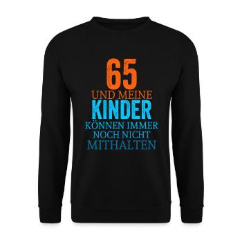 65th birthday - Unisex Sweatshirt - black - Front - Alina (178cm) & Michal (187cm)