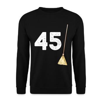 45 Brooms 45 Years Anniversary Gift Idea - Unisex Sweatshirt - black - Front - Alina (178cm) & Michal (187cm)