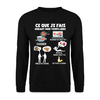 Cuisine Humour Homme Et Femme - Sweat-shirt Unisexe - noir - Devant - Alina (178cm) & Michal (187cm)