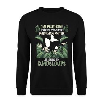 Guadeloupe Ma Tête Mon Coeur - Sweat-shirt Unisexe - noir - Devant - Alina (178cm) & Michal (187cm)