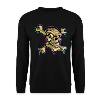 Pirate Skull Cartoon Graffiti - Unisex Sweatshirt - black - Front - Alina (178cm) & Michal (187cm)