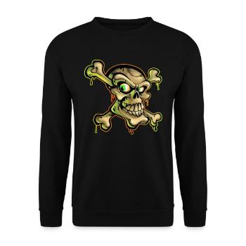 Pirate Skull Cartoon Graffiti - Unisex Sweatshirt - black - Front - Alina (178cm) & Michal (187cm)