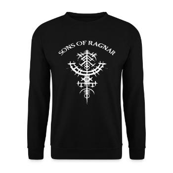 Runes Norse mystical Viking Valhalla symbol - Unisex Sweatshirt - black - Front - Alina (178cm) & Michal (187cm)