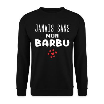 jamais sans mon barbu - Sweat-shirt Unisexe - noir - Devant - Alina (178cm) & Michal (187cm)