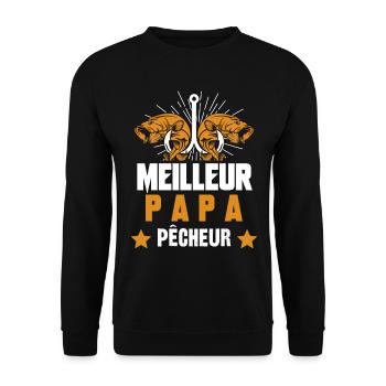meilleur papa pêcheur - Sweat-shirt Unisexe - noir - Devant - Alina (178cm) & Michal (187cm)