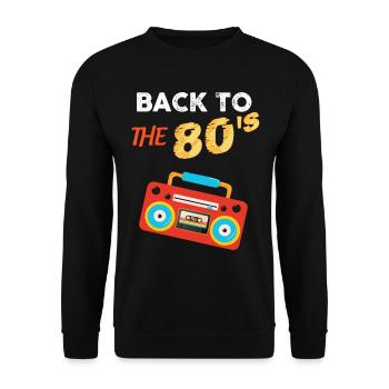 Années 80 nostalgie pour homme ou femme - Sweat-shirt Unisexe - noir - Devant - Alina (178cm) & Michal (187cm)