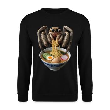 Spinne Ramen - Unisex Pullover - Schwarz - Vorne - Alina (178cm) & Michal (187cm)