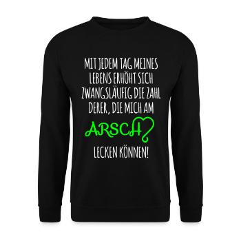 AM ARSCH - Unisex Pullover - Schwarz - Vorne - Alina (178cm) & Michal (187cm)