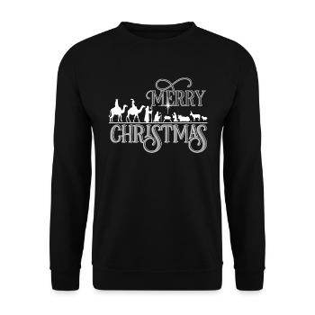 Nativity Jesus child Nativity holy kings gift - Unisex Sweatshirt - black - Front - Alina (178cm) & Michal (187cm)