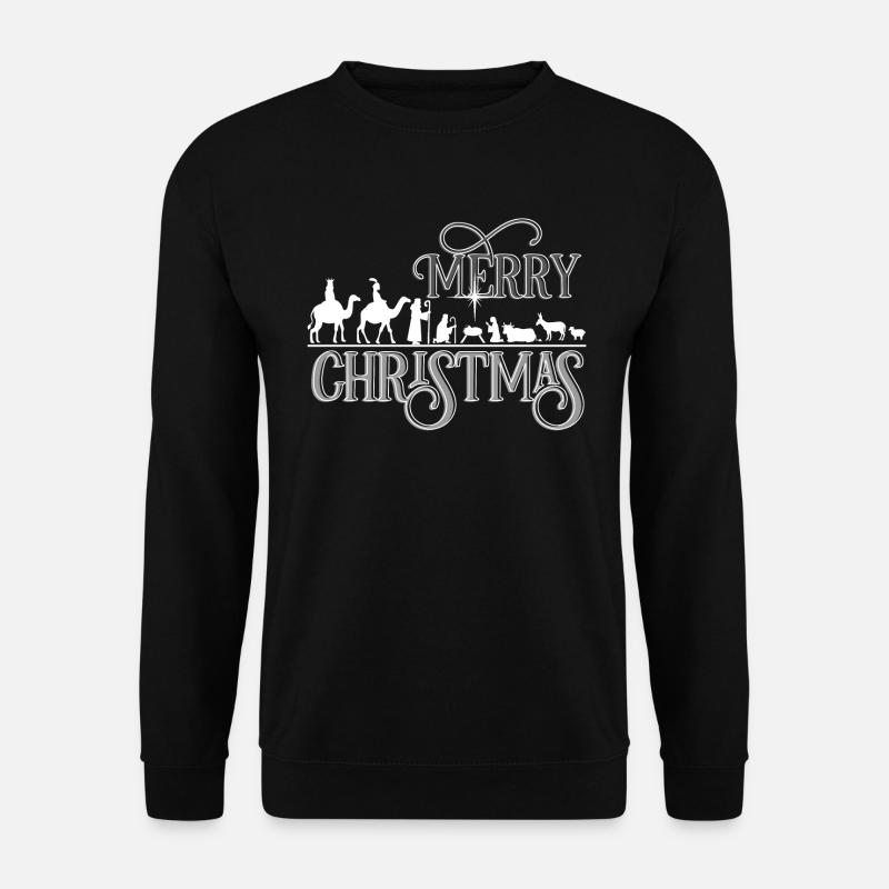 Krippe Jesus Kind Nativity heilige Könige Geschenk - Unisex Pullover - Schwarz