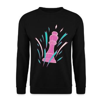 Chess King Chess Piece Gift - Unisex Sweatshirt - black - Front - Alina (178cm) & Michal (187cm)