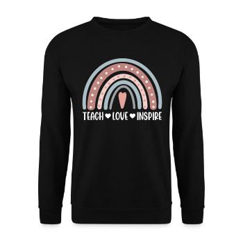 Teach Love Inspire - Unisex Sweatshirt - black - Front - Alina (178cm) & Michal (187cm)