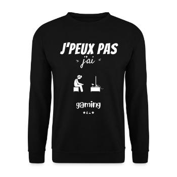 J peux pas j ai gaming - Sweat-shirt Unisexe - noir - Devant - Alina (178cm) & Michal (187cm)