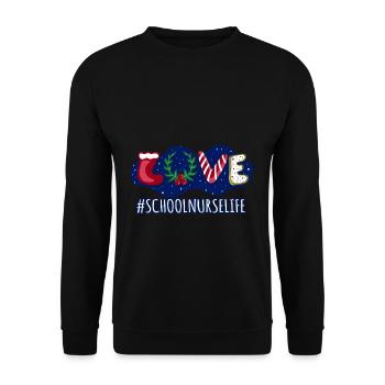 Winterurlaub Liebe Weihnachten Job Krankenschwester Schule - Unisex Pullover - Schwarz - Vorne - Alina (178cm) & Michal (187cm)