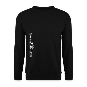 Kletter Shirt für Boulderer Chalkbag Geschenk - Unisex Pullover - Schwarz - Vorne - Alina (178cm) & Michal (187cm)