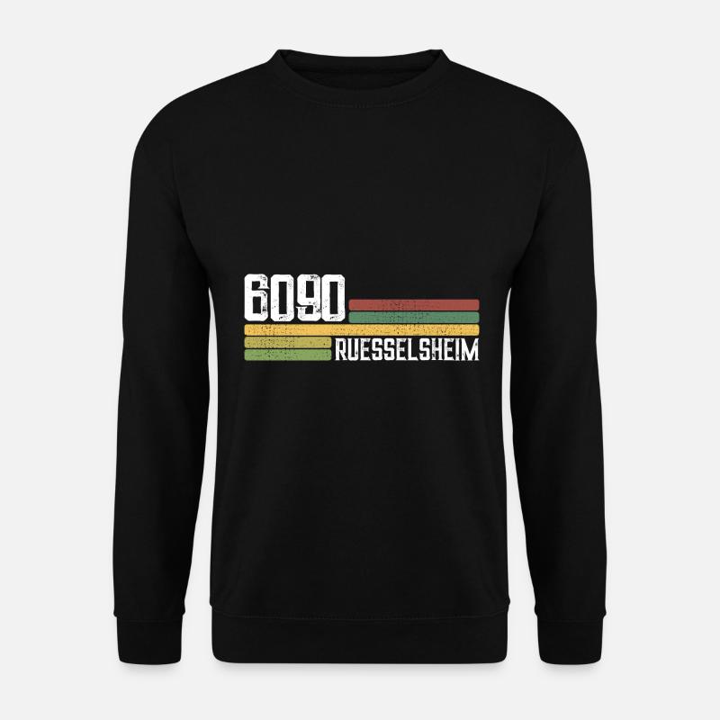 6090 Rüsselsheim Postleitzahlen Alte PLZ Vintage - Unisex Pullover - Schwarz