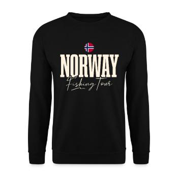 Norway Fishing Tour Fishing Fishing Angler - Unisex Sweatshirt - black - Front - Alina (178cm) & Michal (187cm)