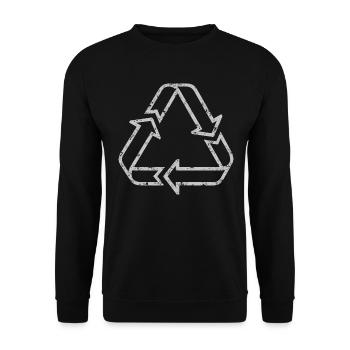 Symbole de recyclage VINTAGE - Sweat-shirt Unisexe - noir - Devant - Alina (178cm) & Michal (187cm)