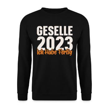 Geselle 2023 Gesellenprüfung - Unisex Pullover - Schwarz - Vorne - Alina (178cm) & Michal (187cm)