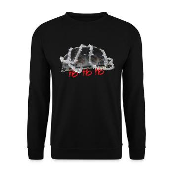 Ho Ho Ho Tacho! Es weihnachtet sehr! - Unisex Pullover - Schwarz - Vorne - Alina (178cm) & Michal (187cm)