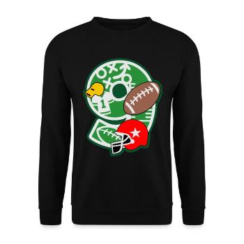 Fußball 9. Geburtstagsparty Nummer 9 - 9 Jahre - Unisex Pullover - Schwarz - Vorne - Alina (178cm) & Michal (187cm)