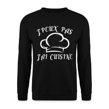 J'peux Pas J'ai Cuisine - Sweat-shirt Unisexe - noir - Devant - Alina (178cm) & Michal (187cm)