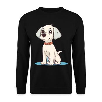 Niedliches Hundedesign für Hundebesitzer - Unisex Pullover - Schwarz - Vorne - Alina (178cm) & Michal (187cm)