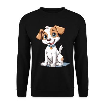 Niedliches Hundedesign für Hundebesitzer - Unisex Pullover - Schwarz - Vorne - Alina (178cm) & Michal (187cm)