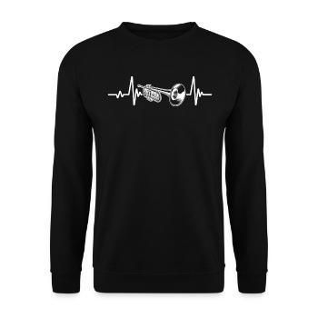 Battement de Cœur de La Trompette - Sweat-shirt Unisexe - noir - Devant - Alina (178cm) & Michal (187cm)