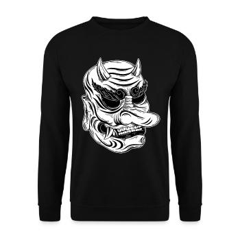Schädel Skull Horror Japon Halloween Geisha - Sweat-shirt Unisexe - noir - Devant - Alina (178cm) & Michal (187cm)