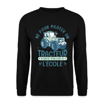Agriculture né pour conduire tracteur agriculteur - Sweat-shirt Unisexe - noir - Devant - Alina (178cm) & Michal (187cm)
