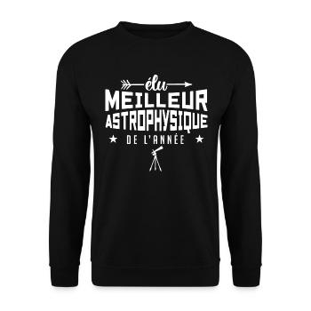 ÉLU MEILLEUR ASTROPHYSICIEN DE L'ANNÉE - Sweat-shirt Unisexe - noir - Devant - Alina (178cm) & Michal (187cm)