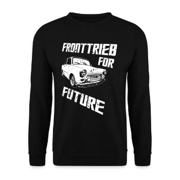 Trabi DDR Oldtimer - for Future - Unisex Pullover - Schwarz - Vorne - Alina (178cm) & Michal (187cm)