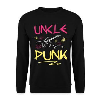 Onkel Punk Rock - Unisex Pullover - Schwarz - Vorne - Alina (178cm) & Michal (187cm)