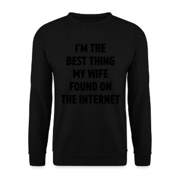 Couple qui s’est rencontré en ligne Mari Ehefra - Sweat-shirt Unisexe - noir - Devant - Alina (178cm) & Michal (187cm)