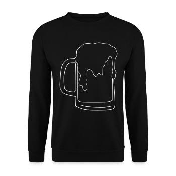 Beer Drawing Party Celebrate White - Unisex Sweatshirt - black - Front - Alina (178cm) & Michal (187cm)