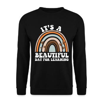 Positive Teacher Quote Day for Learning School - Unisex Sweatshirt - black - Front - Alina (178cm) & Michal (187cm)