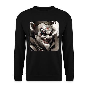 Evil Laughing Horror Joker Clown Fool - Unisex Sweatshirt - black - Front - Alina (178cm) & Michal (187cm)