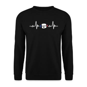 Rugby Battement De Coeur - Sweat-shirt Unisexe - noir - Devant - Alina (178cm) & Michal (187cm)