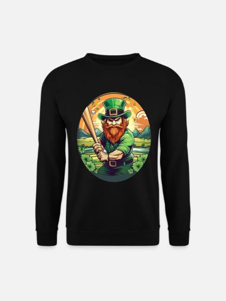 St. Patrick's Day Shamrock Baseball - Unisex Sweatshirt - black