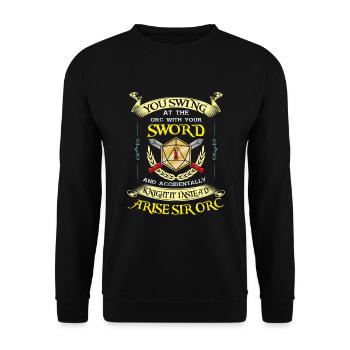 Tabletop-Rollenspiel RPG D20 Brettspielleiter - Unisex Pullover - Schwarz - Vorne - Alina (178cm) & Michal (187cm)