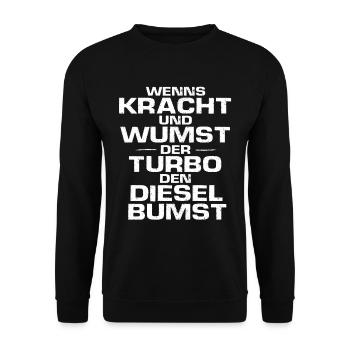 DIESEL POWER - Unisex Sweatshirt - black - Front - Alina (178cm) & Michal (187cm)