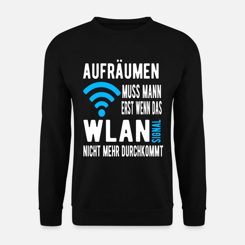 Wlan Signal Aufräumen - Unisex Pullover - Schwarz