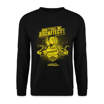 Bauingenieur T-Shirt Design Pose Superheld - Unisex Pullover - Schwarz - Vorne - Alina (178cm) & Michal (187cm)
