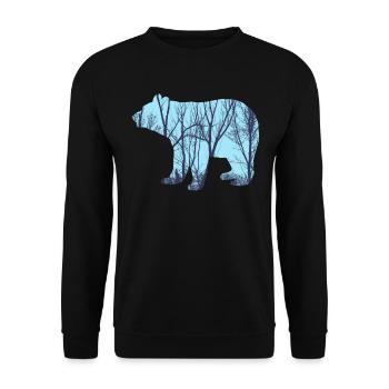 arbres animaux graphique graphique - Sweat-shirt Unisexe - noir - Devant - Alina (178cm) & Michal (187cm)